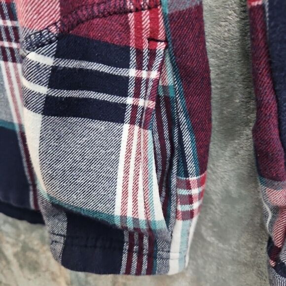Orvis Women’s Med Blue Fleece Lined Flannel Plaid Snap Up Shirt Jacket Shacket - Picture 3 of 12